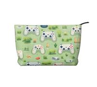 WZYCWB Trousse de toilette à motif léopard dans une veste en cuir, indispensable pour organiser les cosmétiques et les produits de soins de la peau., Manette de jeu dans l'herbe, Taille unique