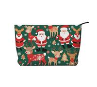 WZYCWB Trousse de toilette à motif Père Noël, indispensable pour organiser les cosmétiques et les produits de soins de la peau., Père Noël et cerf de Noël, Taille unique