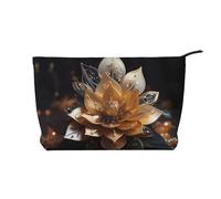 WZYCWB Trousse de toilette à motif Père Noël, indispensable pour organiser les cosmétiques et les produits de soins de la peau., Fleur de lotus blanche délicate, Taille unique