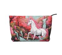 WZYCWB Trousse de toilette à motif plumage, indispensable pour organiser les cosmétiques et produits de soins de la peau., Rose licorne, Taille unique