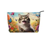 WZYCWB Trousse de toilette à motif plumage, indispensable pour organiser les cosmétiques et produits de soins de la peau., Chat ludique, Taille unique