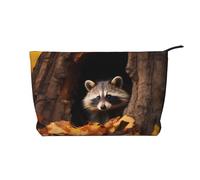 WZYCWB Trousse de toilette à motif raton laveur parmi les fruits, indispensable pour organiser les cosmétiques et les produits de soins de la peau., Raton laveur dans un trou d'arbre, Taille unique