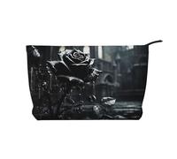 WZYCWB Trousse de toilette à motif tête d'oiseau rouge, indispensable pour organiser les cosmétiques et les produits de soins de la peau., Pluie Nuit Noire Rose, Taille unique