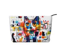 WZYCWB Trousse de toilette à motifs Steampunk Gear, indispensable pour organiser les cosmétiques et les produits de soins de la peau., Chat debout, Taille unique