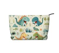 WZYCWB Trousse de toilette motif chien fille avec fleurs, indispensable pour organiser les cosmétiques et produits de soins de la peau., Adorable petit dinosaure, Taille unique