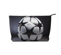 WZYCWB Trousse de toilette motif girafe mère et enfant, indispensable pour organiser les cosmétiques et produits de soins de la peau., Ballon de football noir et blanc, Taille unique