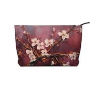 WZYCWB Trousse de toilette rose à motif chat de dessin animé, indispensable pour organiser les cosmétiques et produits de soins de la peau., Fleurs d'abricot rose, Taille unique