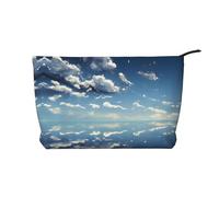 WZYCWB Trousse de toilette sous-marine à motifs poissons récifs, indispensable pour organiser les cosmétiques et les produits de soins de la peau., Ciel bleu et nuages blancs, Taille unique