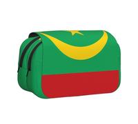 WZYCWB Trousse portable à motif drapeau de la Mauritanie idéale pour organiser les stylos au bureau ou ranger des pinceaux de maquillage