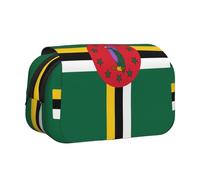 WZYCWB Trousse portable à motif drapeau du Commonwealth de la Dominique, idéale pour organiser les stylos au bureau ou ranger des pinceaux de maquillage