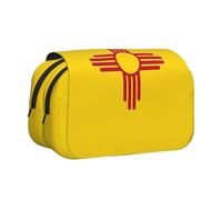 WZYCWB Trousse portable à motif drapeau du Nouveau-Mexique idéale pour organiser les stylos au bureau ou ranger des pinceaux de maquillage