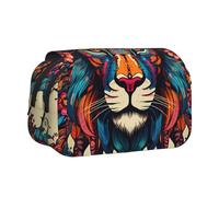 WZYCWB Trousse portable à motif lion dominant, idéale pour organiser les stylos au bureau ou ranger des pinceaux de maquillage