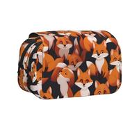 WZYCWB Trousse portable avec beaucoup de petits renards de dessin animé, idéale pour organiser les stylos au bureau ou ranger des pinceaux de maquillage