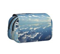 WZYCWB Trousse portable avec ciel bleu et nuages blancs, idéale pour organiser les stylos au bureau ou ranger des pinceaux de maquillage