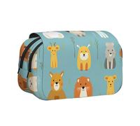 WZYCWB Trousse portable avec divers animaux de dessin animé, idéale pour organiser les stylos au bureau ou ranger des pinceaux de maquillage