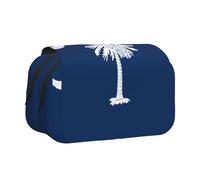 WZYCWB Trousse portable avec drapeau de la Caroline du Sud, idéale pour organiser les stylos au bureau ou ranger des pinceaux de maquillage