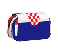 WZYCWB Trousse portable avec impression drapeau de la République de Croatie, idéale pour organiser les stylos au bureau ou ranger des pinceaux de maquillage