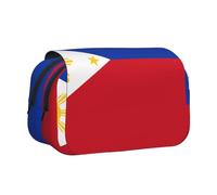 WZYCWB Trousse portable avec impression drapeau des Philippines, idéale pour organiser les stylos au bureau ou ranger des pinceaux de maquillage