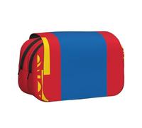 WZYCWB Trousse portable avec impression drapeau mongol idéale pour organiser les stylos au bureau ou ranger des pinceaux de maquillage