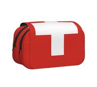 WZYCWB Trousse portable avec impression drapeau suisse, idéale pour organiser les stylos au bureau ou ranger des pinceaux de maquillage