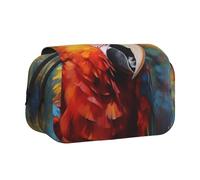 WZYCWB Trousse portable avec motif perroquet avec plumes colorées, idéale pour organiser les stylos au bureau ou ranger des pinceaux de maquillage
