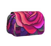 WZYCWB Trousse portable avec roses violettes rougeâtres, idéale pour organiser les stylos au bureau ou ranger des pinceaux de maquillage