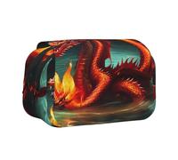 WZYCWB Trousse portable Dragon King in Fire, idéale pour organiser les stylos au bureau ou ranger des pinceaux de maquillage