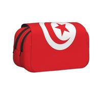 WZYCWB Trousse portable drapeau tunisien idéale pour organiser les stylos au bureau ou ranger des pinceaux de maquillage