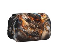 WZYCWB Trousse portable Rugby on Fire, idéale pour organiser les stylos au bureau ou ranger des pinceaux de maquillage