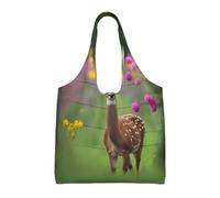 WZYCWB Un beau sac en toile imprimé cerf à une seule épaule, sac de courses, sac de courses pour usage quotidien