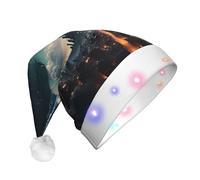 WZYCWB Un bonnet de Père Noël à motifs urbains | Chapeau de vacances lumineux en peluche pour Noël, Nouvel An et événements de fête