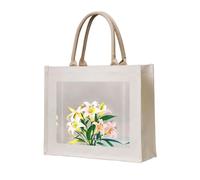 WZYCWB Un bouquet de lys au soleil Sac fourre-tout en toile tridimensionnelle imprimé adapté pour les voyages, le travail, le fitness, le camping et la plage