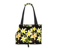 WZYCWB Un bouquet de lys sac de voyage léger pour chats et sac à bandoulière respirant pour petit chien pour un transport facile
