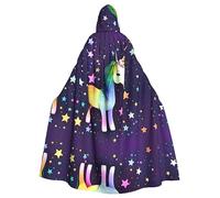 WZYCWB Une étoile de cheval imprimée adulte décoration de fête cape Halloween cape à capuche unisexe Halloween carnaval bal masqué jeu de rôle