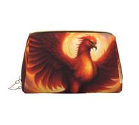 WZYCWB Une jolie trousse de maquillage en cuir Phoenix avec poches, trousse de maquillage de voyage portable, sac de rangement cosmétique de grande capacité