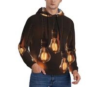 WZYCWB Une rangée d'ampoules. Sweat à capuche ample à motif pour homme avec poches à cordon de serrage., noir, X-Large