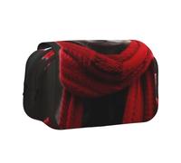 WZYCWB Une trousse portable pour furet avec une écharpe rouge, idéale pour organiser des stylos au bureau ou ranger des pinceaux de maquillage