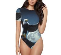 WZYCWB Vêtements de yoga, course à pied, fitness - Eagle under the stars XL imprimé à manches courtes et col rond