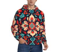 WZYCWB Visual Impact Petals Sweat à capuche ample pour homme avec poches à cordon de serrage., noir, Large