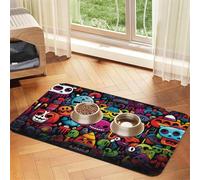 WZYCWB Wacky Dolls Sets de table absorbants pour animaux de compagnie imprimés 30 x 45 cm Tapis de nourriture antidérapant pour chiens et chats