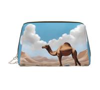 WZYCWB Walking Camel Sac à cosmétiques en cuir imprimé - Sac de rangement élégant et portable pour cosmétiques, Chameau marchant, Taille unique