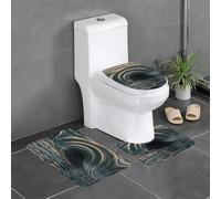 WZYCWB Waves Lot de 3 tapis de salle de bain, paillasson pour chambre à coucher, tapis de cuisine, baignoire et décoration d'intérieur