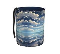 WZYCWB White Clouds Over The Sea Poubelle de voiture à suspendre, pliable, boîte de rangement de voiture, convient pour voyage, SUV, camion, berline