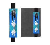 WZYCWB White Goose Spread its Wings Imprimé Grande Capacité PVC Pen Holder + Creative Diary Pen Bag Set avec bande élastique anti-dérapante