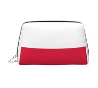 WZYCWB Wyoming State Flag Sac à cosmétiques en cuir imprimé pour femme élégant et doux durable, Drapeau polonais, Taille unique