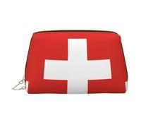 WZYCWB Wyoming State Flag Sac à cosmétiques en cuir imprimé pour femme élégant et doux durable, Drapeau suisse, Taille unique
