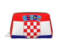 WZYCWB Wyoming State Flag Sac à cosmétiques en cuir Motif drapeau de l'État du Wyoming Parfait pour les bagages à main ou l'organisation de la maison, Drapeau de la République de Croatie, Taille