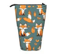 WZYCWB Yellow Fox Boîte de rangement rétractable pour stylos, pinceaux de maquillage ou sacs à monnaie avec cordon de serrage.
