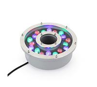 WZYDYDY Anneau de Lumière LED pour Fontaine, Lumières de Paysage D'étang IP68 Étanche Trou du Milieu Spot Projecteur Fontaine pour Piscine avec Fontaine sous-Marine(RGB,9W(24V))