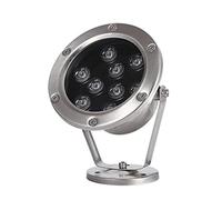 WZYJLyds Projecteur D'étang sous-Marin LED D'éclairage de Fontaine Basse Tension 12V IP68 Étanche Acier Inoxydable Éclairage sous Marin pour Piscine, Fontaine, Étang(Blanc Froid,9W)